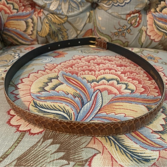 Rayman Ridless Women's Belt Genuine Snakeskin SZ Medium Color brown 32.5” - Picture 2 of 8